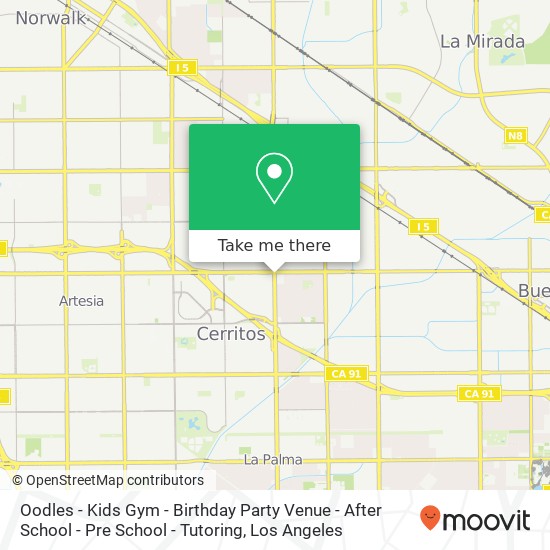 Mapa de Oodles - Kids Gym - Birthday Party Venue - After School - Pre School - Tutoring