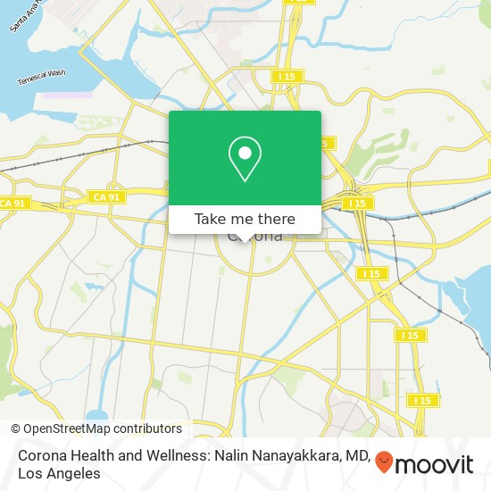 Mapa de Corona Health and Wellness: Nalin Nanayakkara, MD