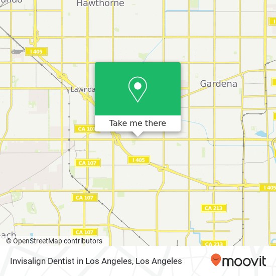 Invisalign Dentist in Los Angeles map