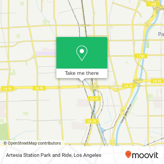Artesia Station Park and Ride map
