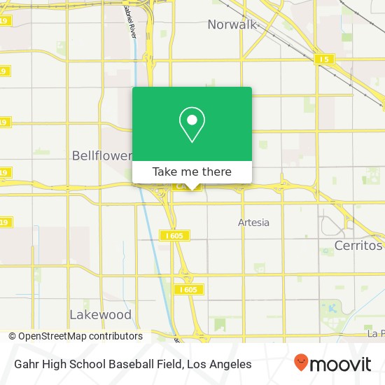 Gahr High School Baseball Field map