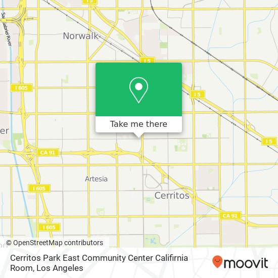 Cerritos Park East Community Center Califirnia Room map