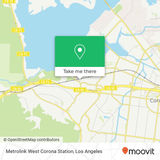Metrolink West Corona Station map