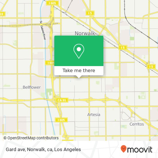 Mapa de Gard ave, Norwalk, ca