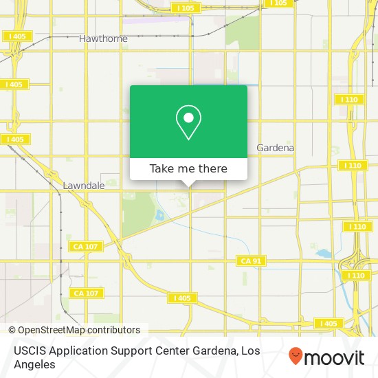 USCIS Application Support Center Gardena map
