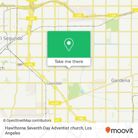 Hawthorne Seventh-Day Adventist church map