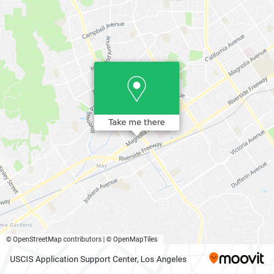 Mapa de USCIS Application Support Center