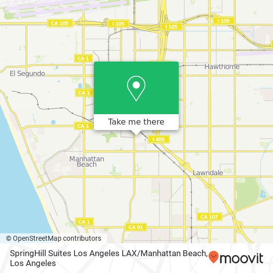 Mapa de SpringHill Suites Los Angeles LAX / Manhattan Beach