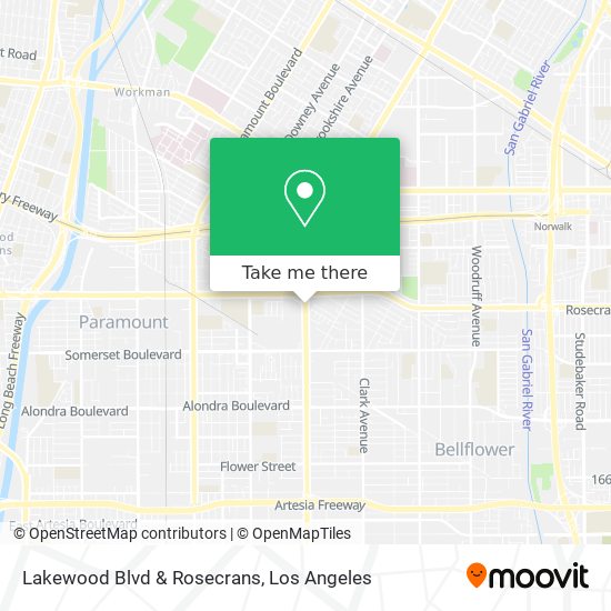 Lakewood Blvd & Rosecrans map