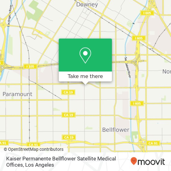 Kaiser Permanente Bellflower Satellite Medical Offices map