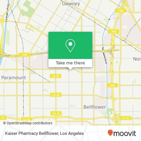 Kaiser Pharmacy Bellflower map