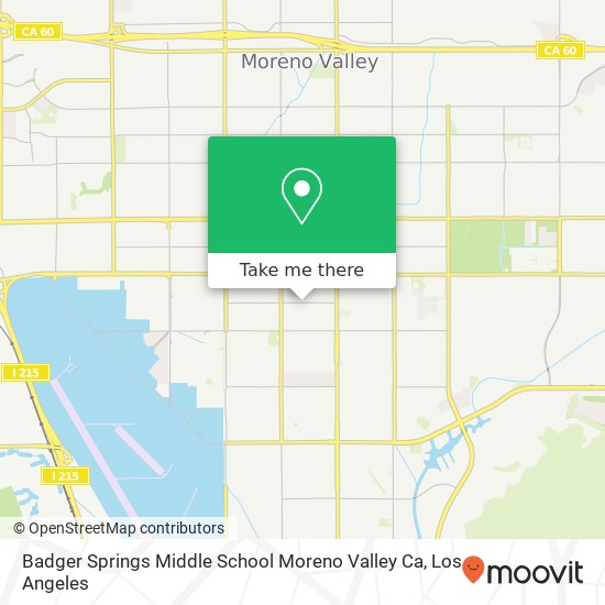 Badger Springs Middle School Moreno Valley Ca map