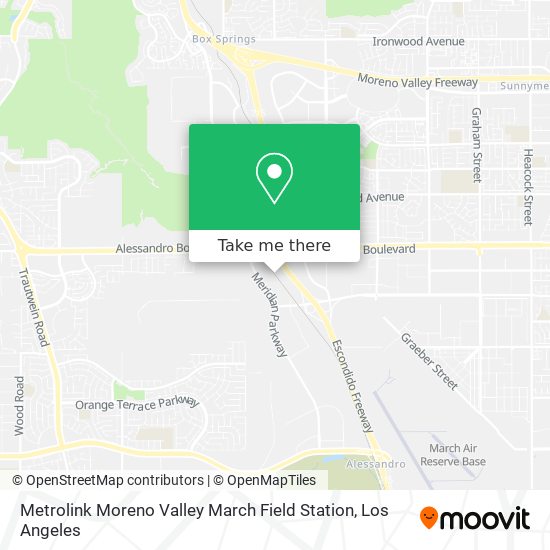 Mapa de Metrolink Moreno Valley March Field Station