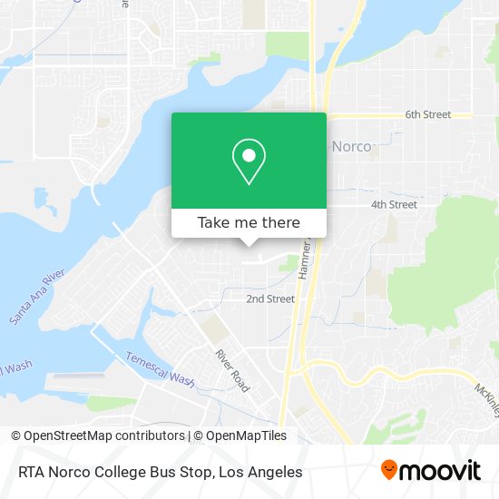 RTA Norco College Bus Stop map
