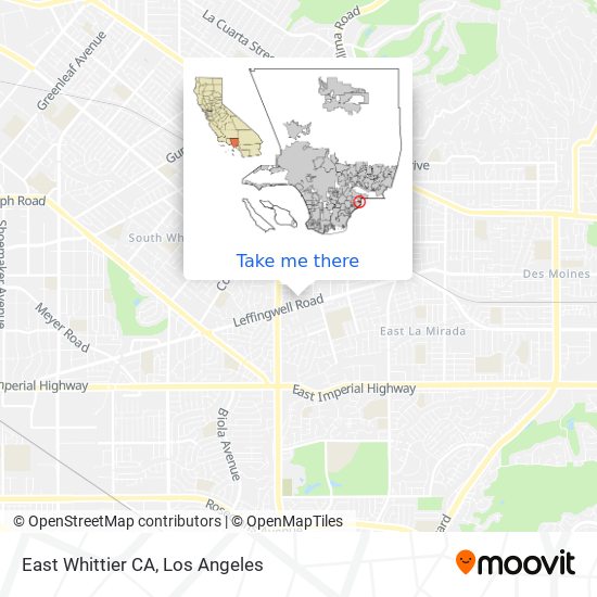 East Whittier CA map