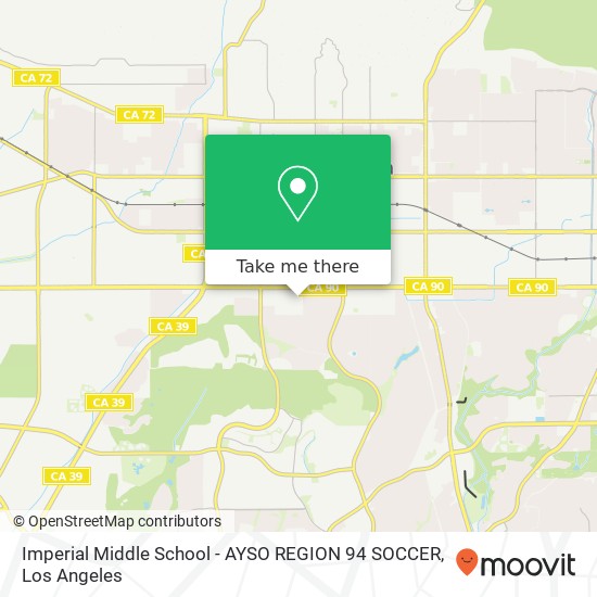 Mapa de Imperial Middle School - AYSO REGION 94 SOCCER