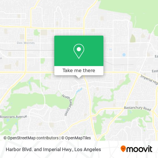 Harbor Blvd. and Imperial Hwy. map