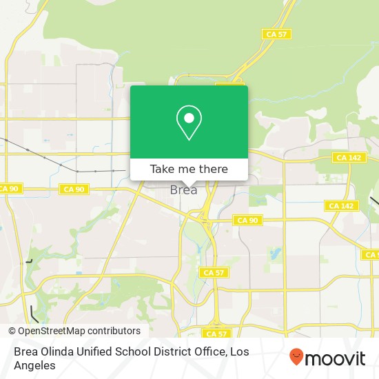 Mapa de Brea Olinda Unified School District Office