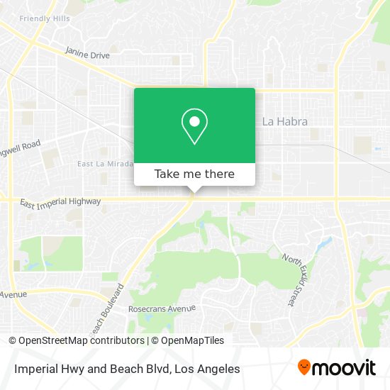 Imperial Hwy and Beach Blvd map