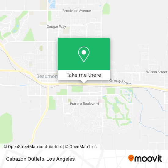 How to get to Cabazon Outlets in Beaumont by Bus or Train?