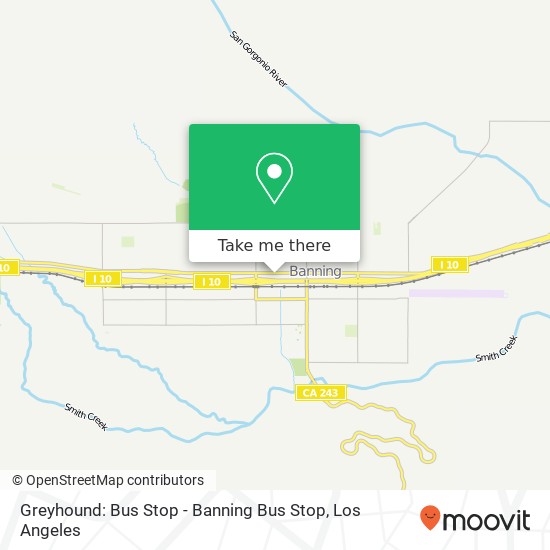 Mapa de Greyhound: Bus Stop - Banning Bus Stop