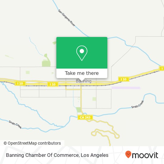 Banning Chamber Of Commerce map
