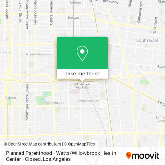 Mapa de Planned Parenthood - Watts / Willowbrook Health Center - Closed