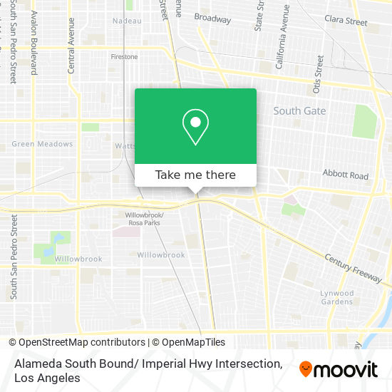Alameda South Bound/ Imperial Hwy Intersection map