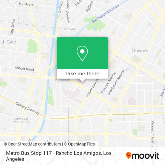 Metro Bus Stop 117 - Rancho Los Amigos map