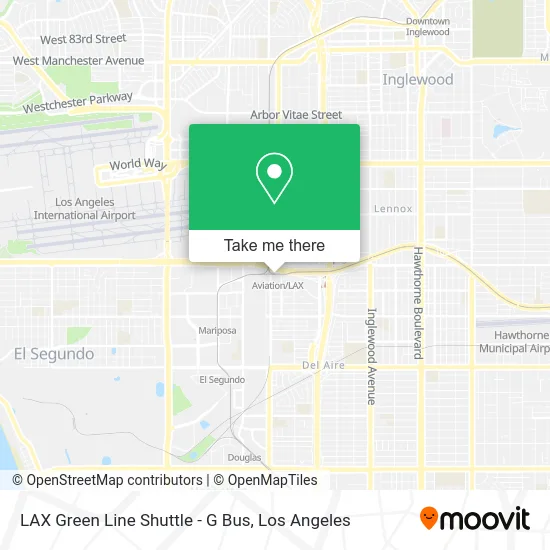 LAX Green Line Shuttle - G Bus map
