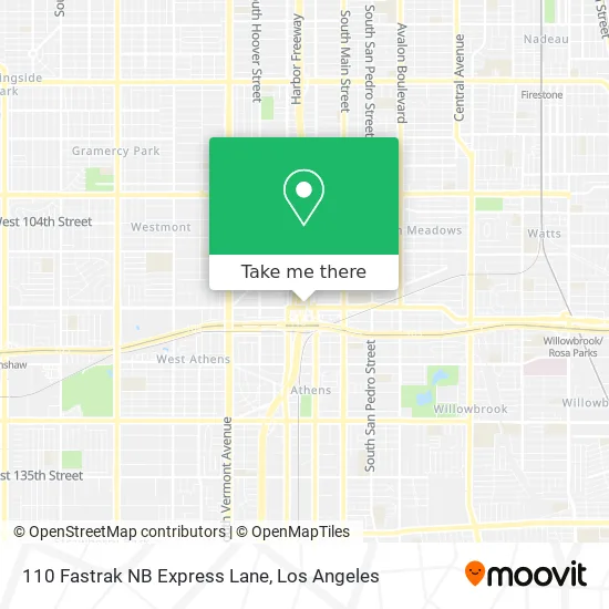 110 Fastrak NB Express Lane map