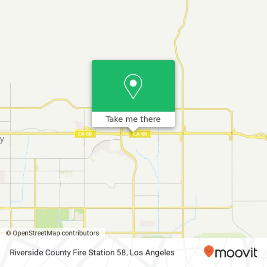 Riverside County Fire Station 58 map
