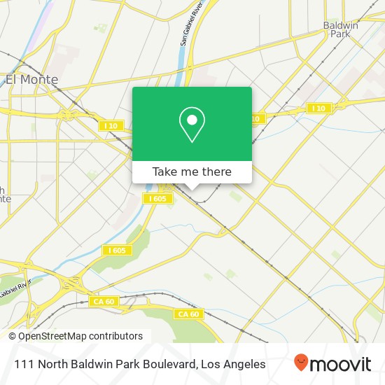 111 North Baldwin Park Boulevard map
