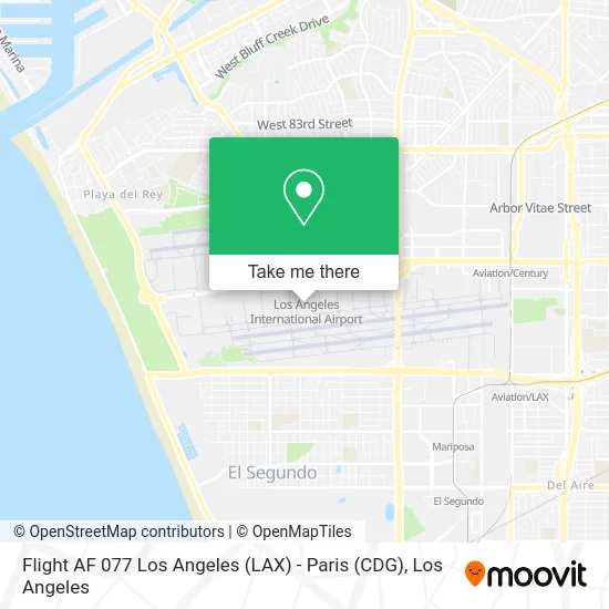 Flight AF 077 Los Angeles (LAX) - Paris (CDG) map