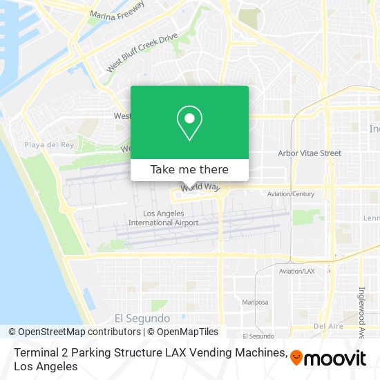 Mapa de Terminal 2 Parking Structure LAX Vending Machines