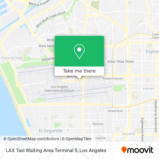 LAX Taxi Waiting Area Terminal 5 map