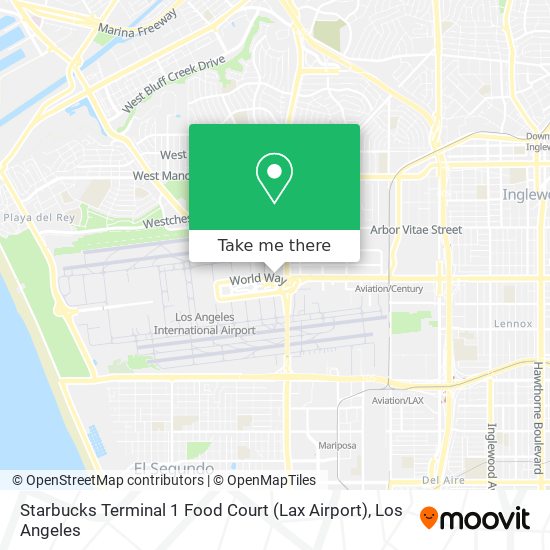 Mapa de Starbucks Terminal 1 Food Court (Lax Airport)