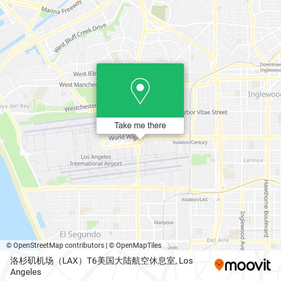 洛杉矶机场（LAX）T6美国大陆航空休息室 map