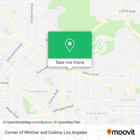 Corner of Whittier and Colima map