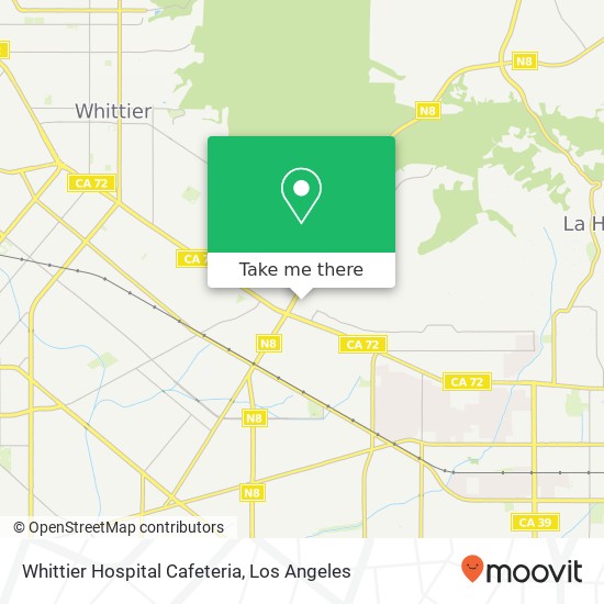 Whittier Hospital Cafeteria map