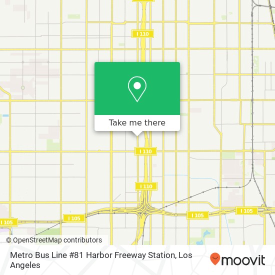 Mapa de Metro Bus Line #81 Harbor Freeway Station
