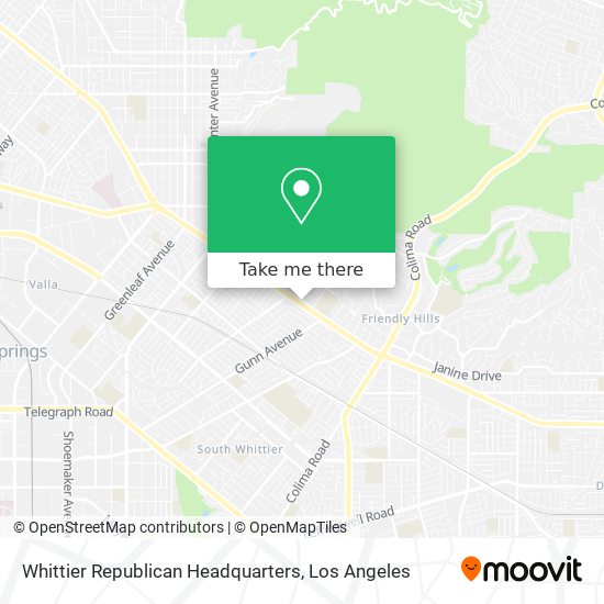 Whittier Republican Headquarters map