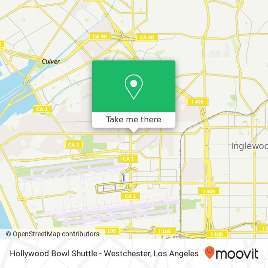 Mapa de Hollywood Bowl Shuttle - Westchester