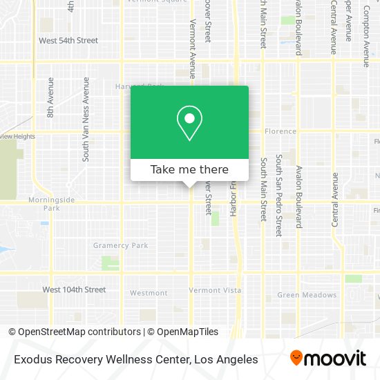 Mapa de Exodus Recovery Wellness Center