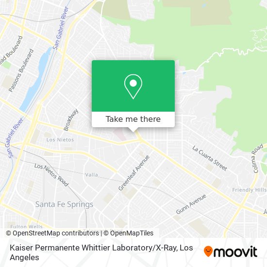 Kaiser Permanente Whittier Laboratory / X-Ray map