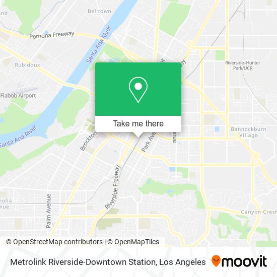 Metrolink Riverside-Downtown Station map