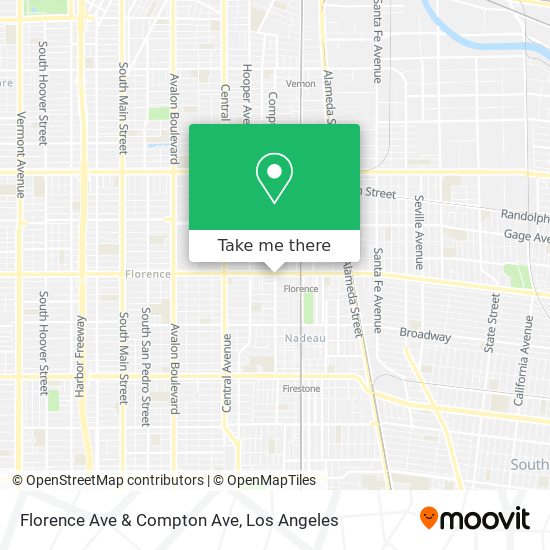 Florence Ave & Compton Ave map