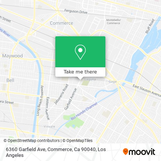 Mapa de 6360 Garfield Ave, Commerce, Ca 90040