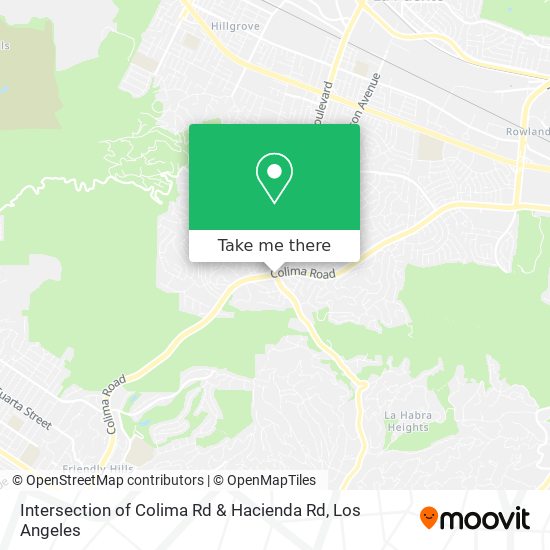 Intersection of Colima Rd & Hacienda Rd map