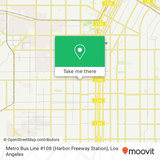 Mapa de Metro Bus Line #108 (Harbor Freeway Station)